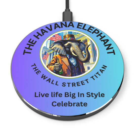 Wireless Charger - Elegant Havana Elephant  Fast Charging with Stylish Design