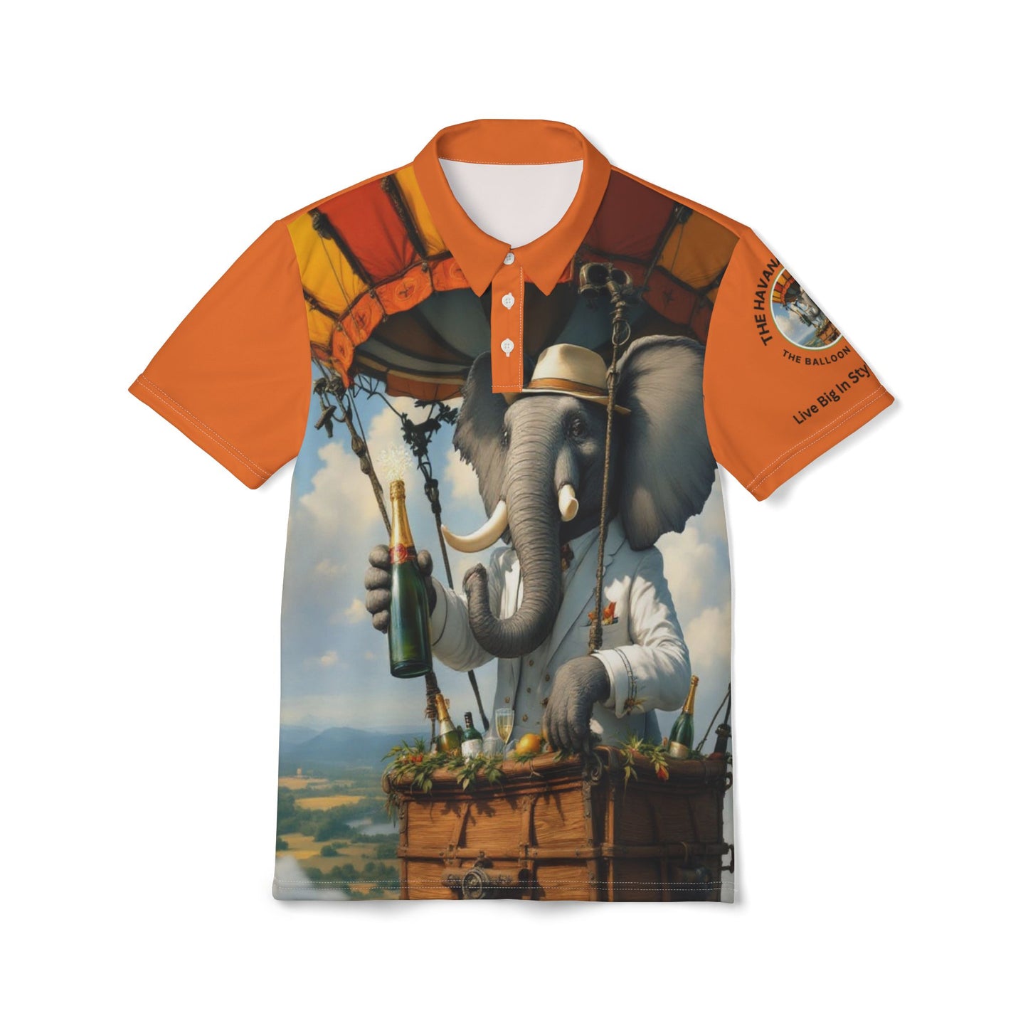 Polo Shirt Unisex - The Havana Elephant - The Balloon Voyager