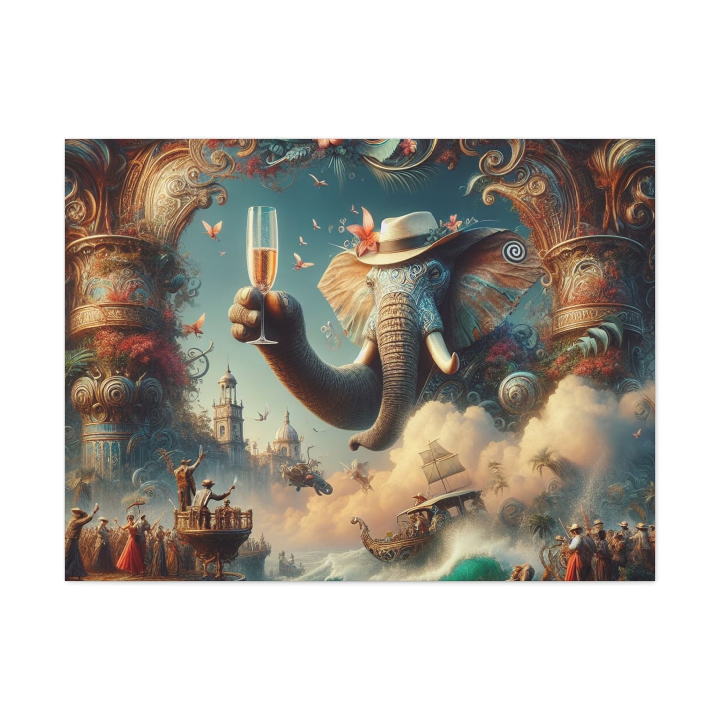Havana Elephant  - Canvas Gallery Wrap - Havana Elephant - A Fanfare of the Fantastical