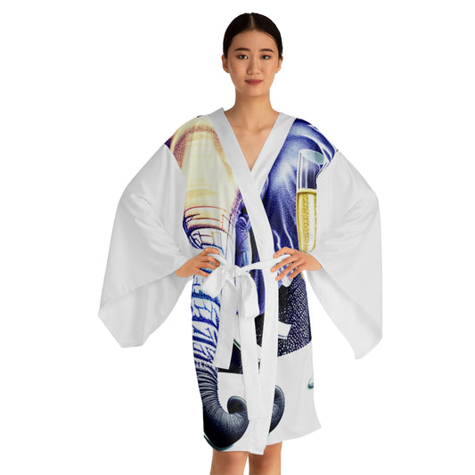 Havana Elephant Long Sleeve Kimono Robe (AOP)