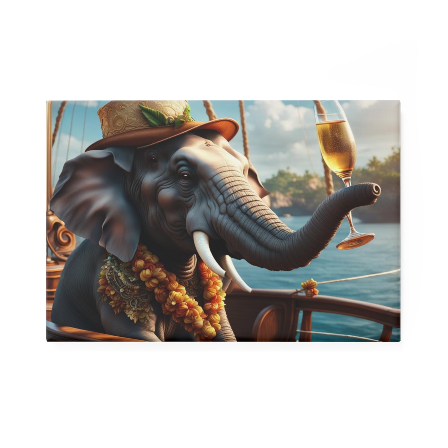 Havana Elephant Sailing   -  Button Magnet, Rectangle (1 & 10 pcs)