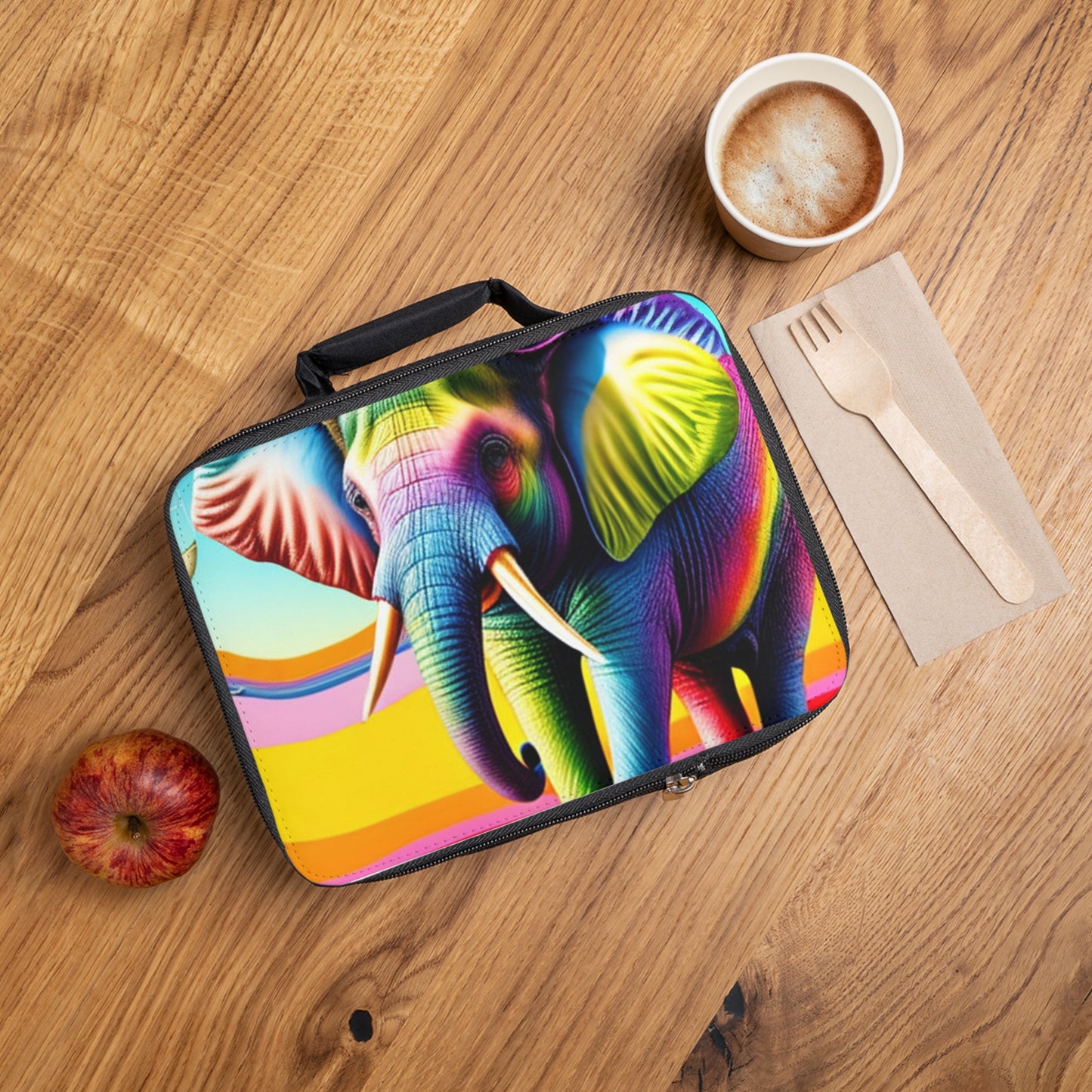Rainbow Elephant Lunch Bag