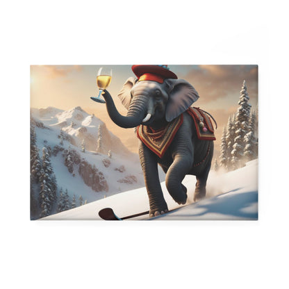 Havana Elephant Mountain Skiing   -  Button Magnet, Rectangle (1 & 10 pcs)