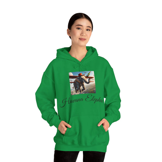 Havana Elephant Heavy Blend Hooded Sweatshirt - Flying high