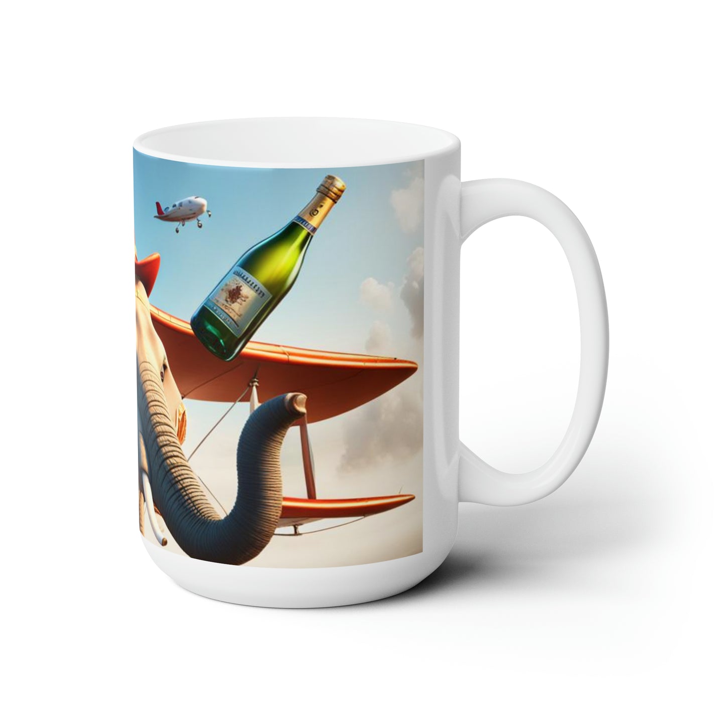 Flying Havana Elephant themed Ceramic Mug 15oz