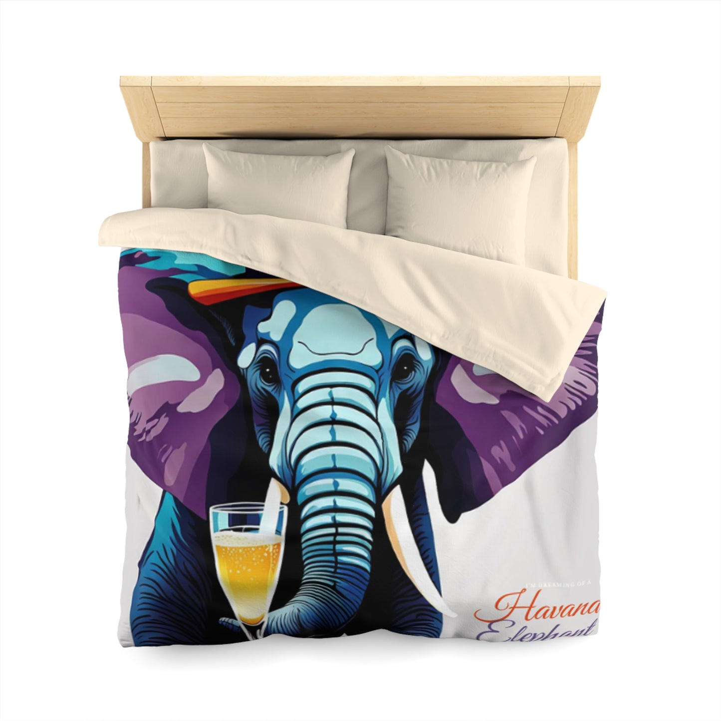 A Microfiber Duvet Cover- Havana Elephant themed