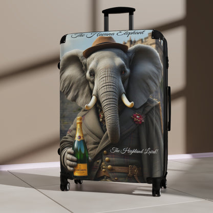 A Havana Elephant Suitcase - The Highland Laird (Captioned)
