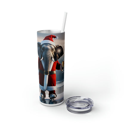 Skinny Tumbler with Straw, 20oz  - Havana Elephant themed