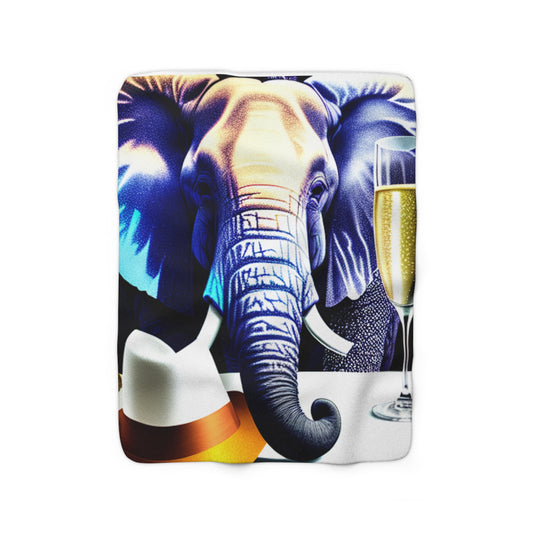 Havana Elephant Sherpa Fleece Blanket