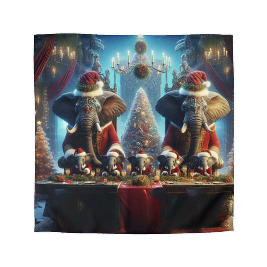 Microfiber Duvet Cover- Havana Elephant Family Christmas Dinner