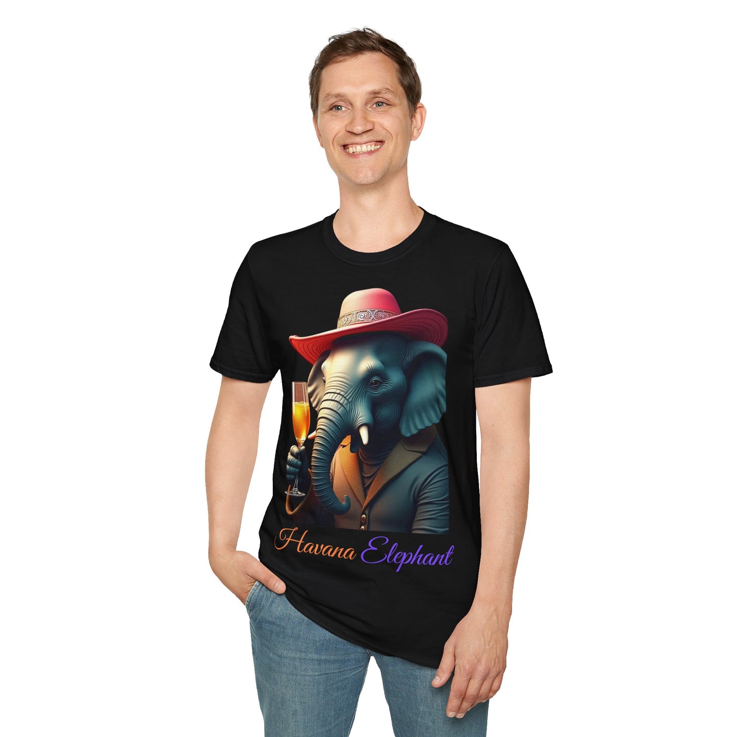 Havana Elephant T-Shirt - The Havana with pink Cuban Hat !