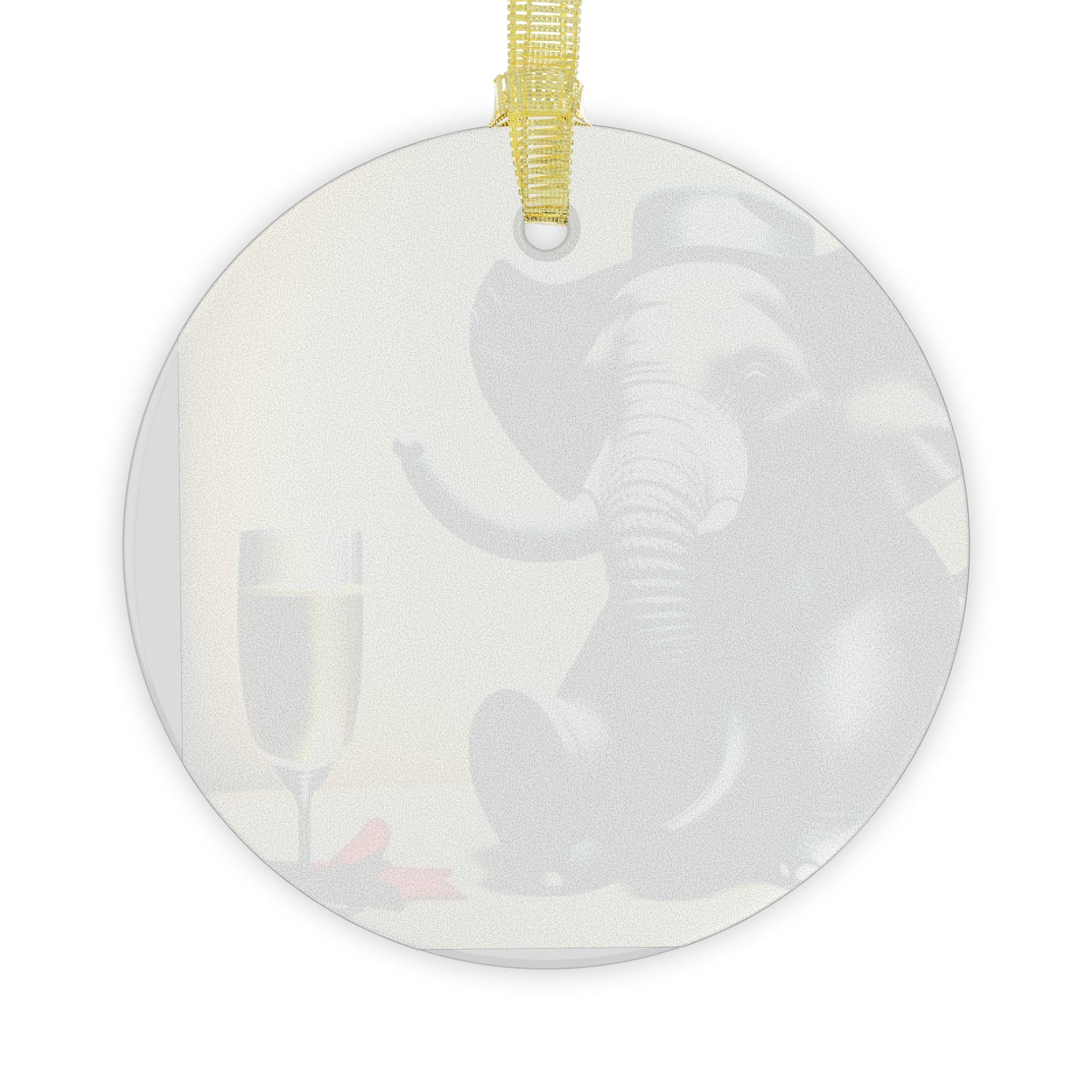 Champagne Elephant Glass Ornament!