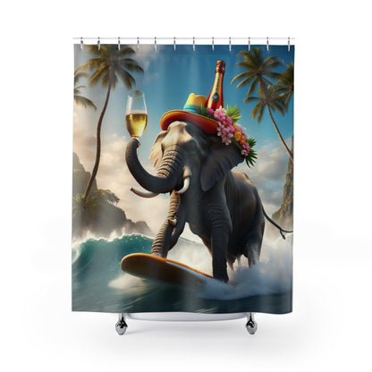 Shower Curtain  - Surfing Havana Elephant