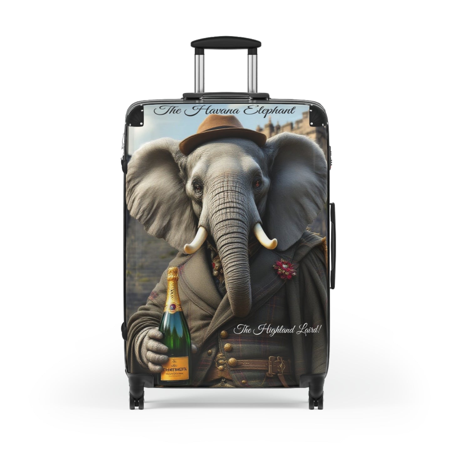 A Havana Elephant Suitcase - The Highland Laird (Captioned)