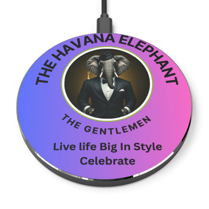 Wireless Charger - Elegant Havana Elephant  Fast Charging with Stylish Design