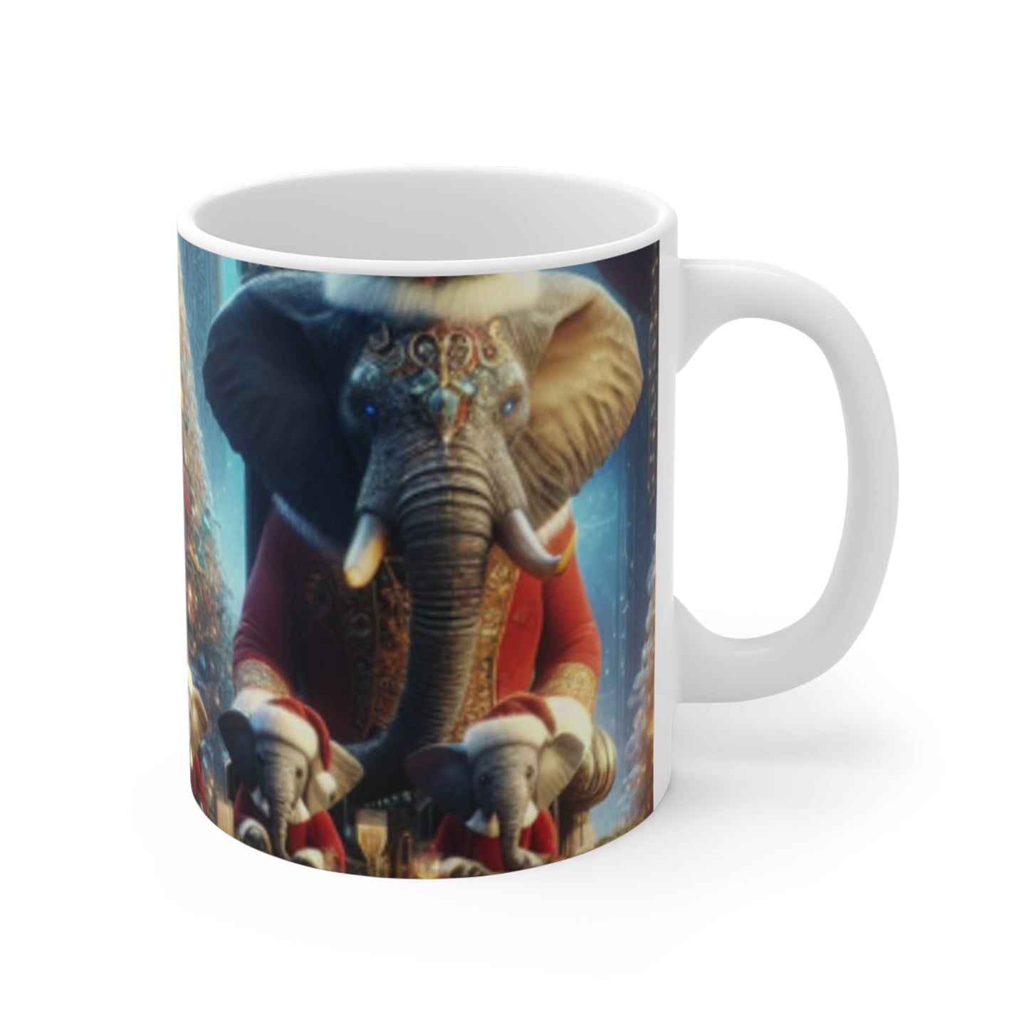 Mug 11oz - Havana Elephant Family at the Christmas Table