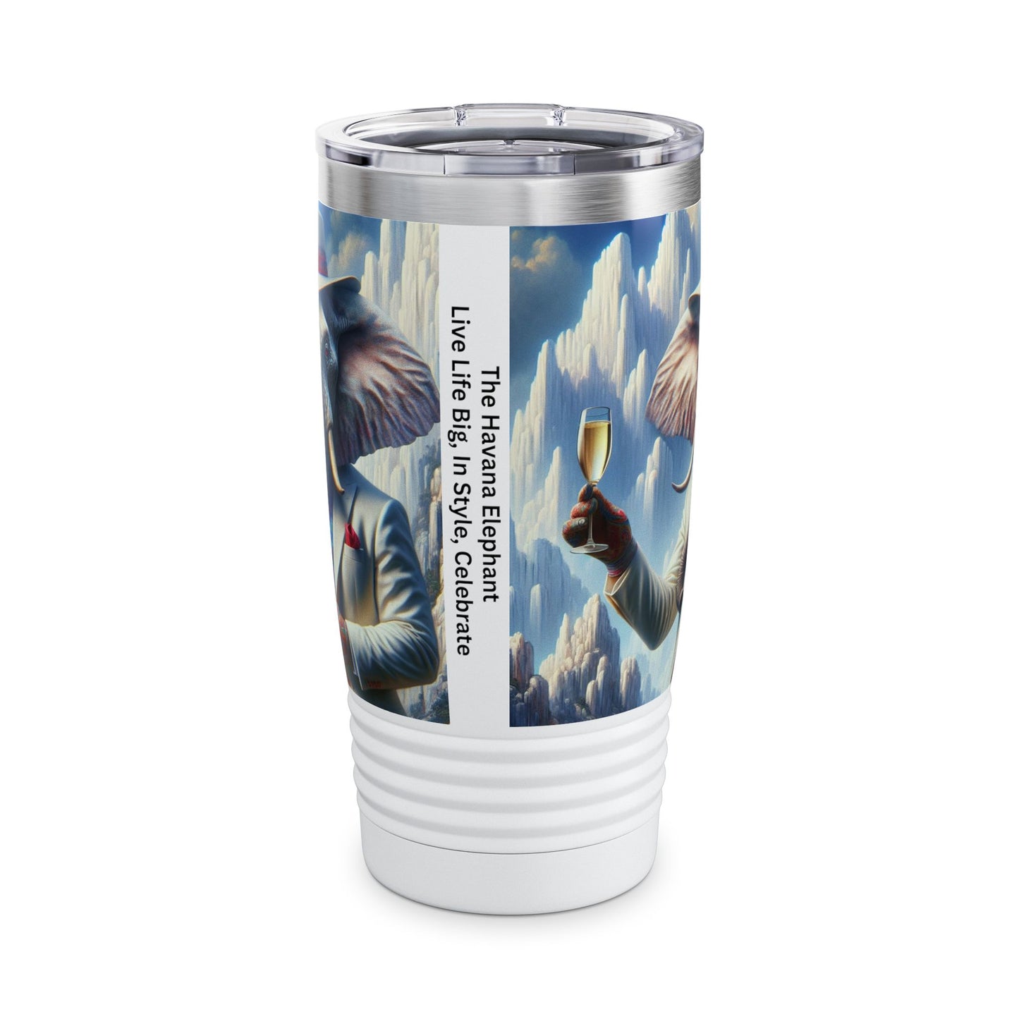 Ringneck Tumbler, 20oz - Classic Havana Elephant - The Pose of Life !