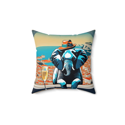 Havana Elephant branded - Spun Polyester Square Pillow