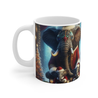 Mug 11oz - Havana Elephant Family at the Christmas Table