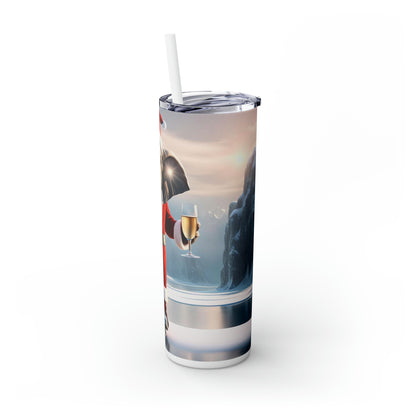 Skinny Tumbler with Straw, 20oz  - Havana Elephant themed