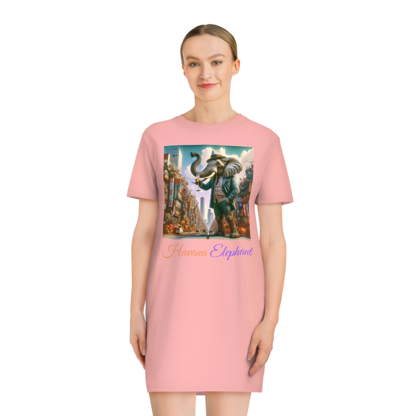 Spinner T-Shirt Dress - Havana Elephant branded