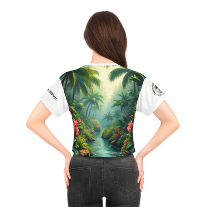 Whimsical Elephant Crop Tee - The Balloon Voyager