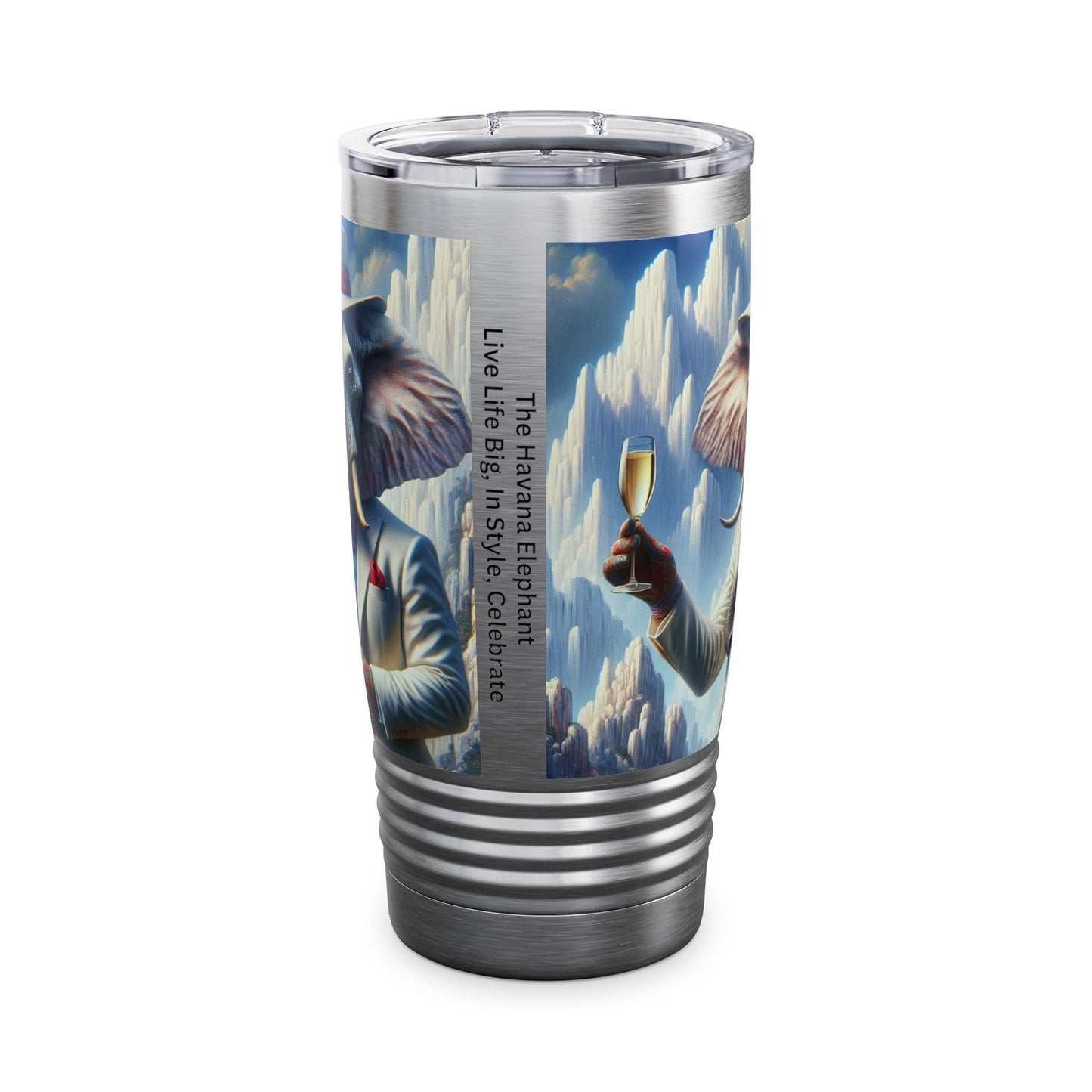 Ringneck Tumbler, 20oz - Classic Havana Elephant - The Pose of Life !