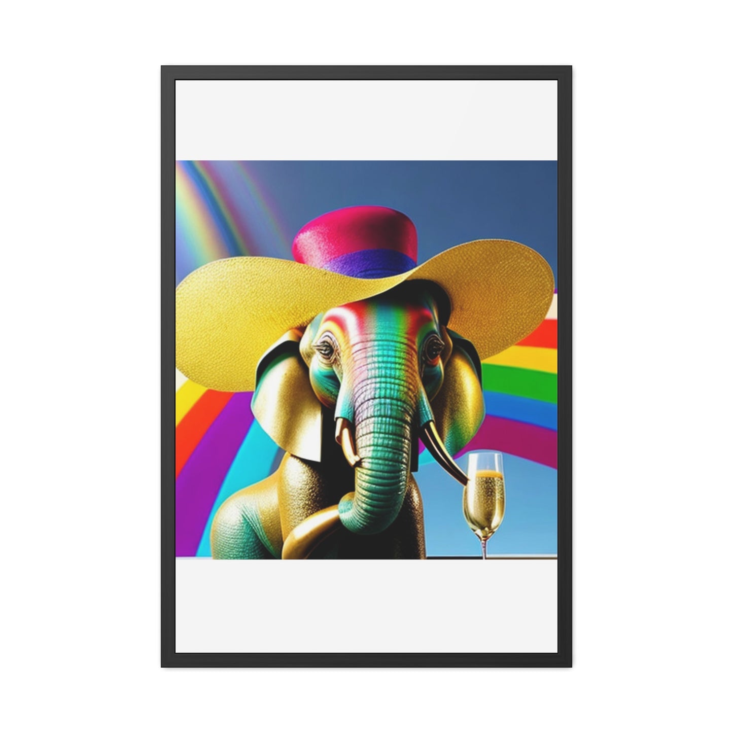 Rainbow Havana Elephant Framed Posters