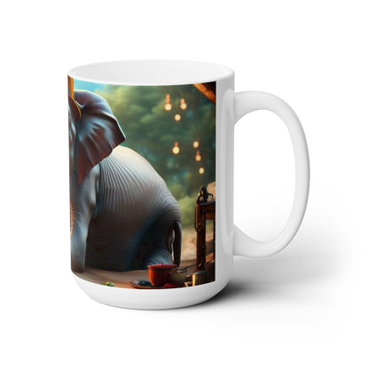 Ceramic Mug 15oz - Resting Havana Elephant