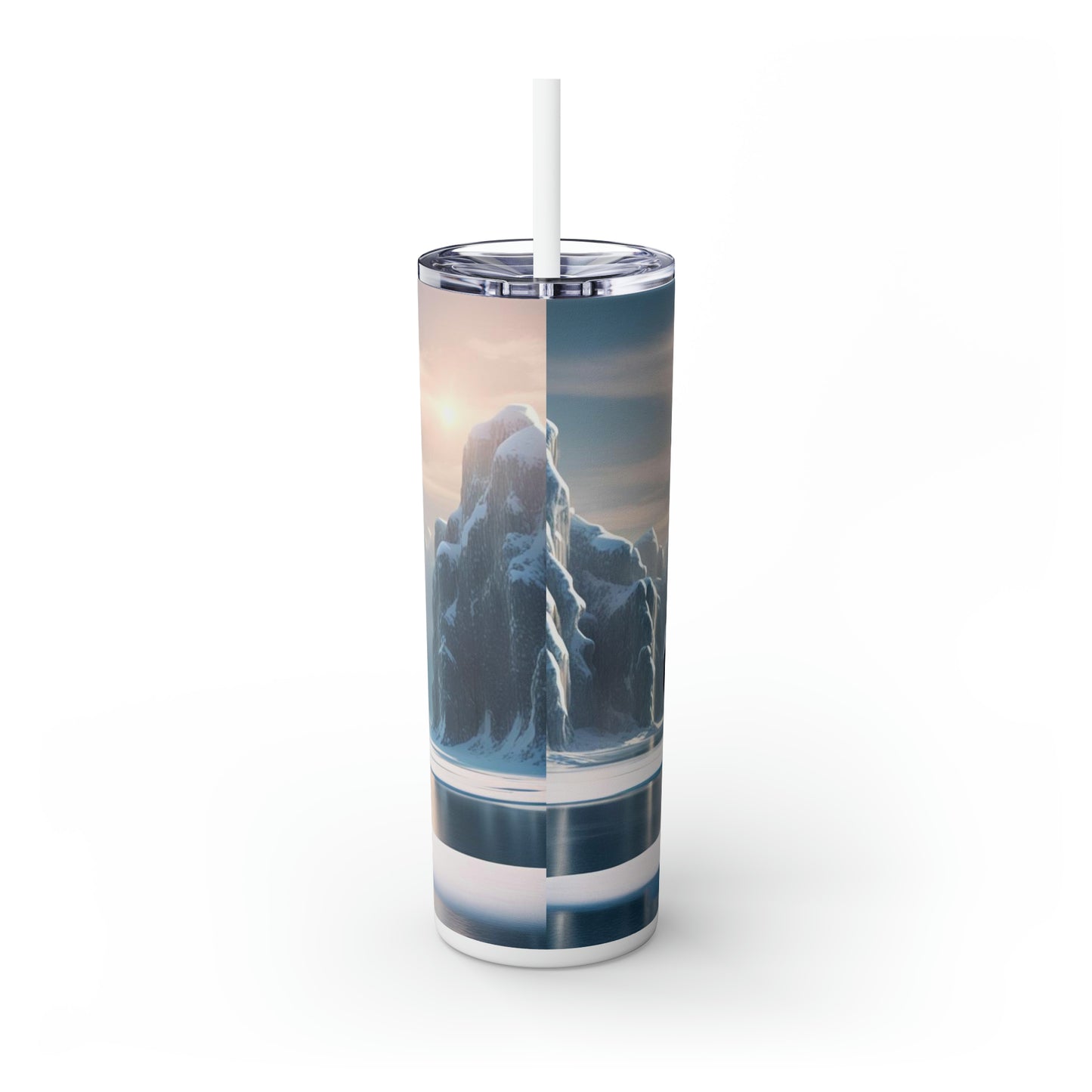 Skinny Tumbler with Straw, 20oz  - Havana Elephant themed