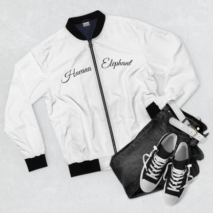 Mens Bomber Jacket - Havana Elephant - The FIrst Class Voyager