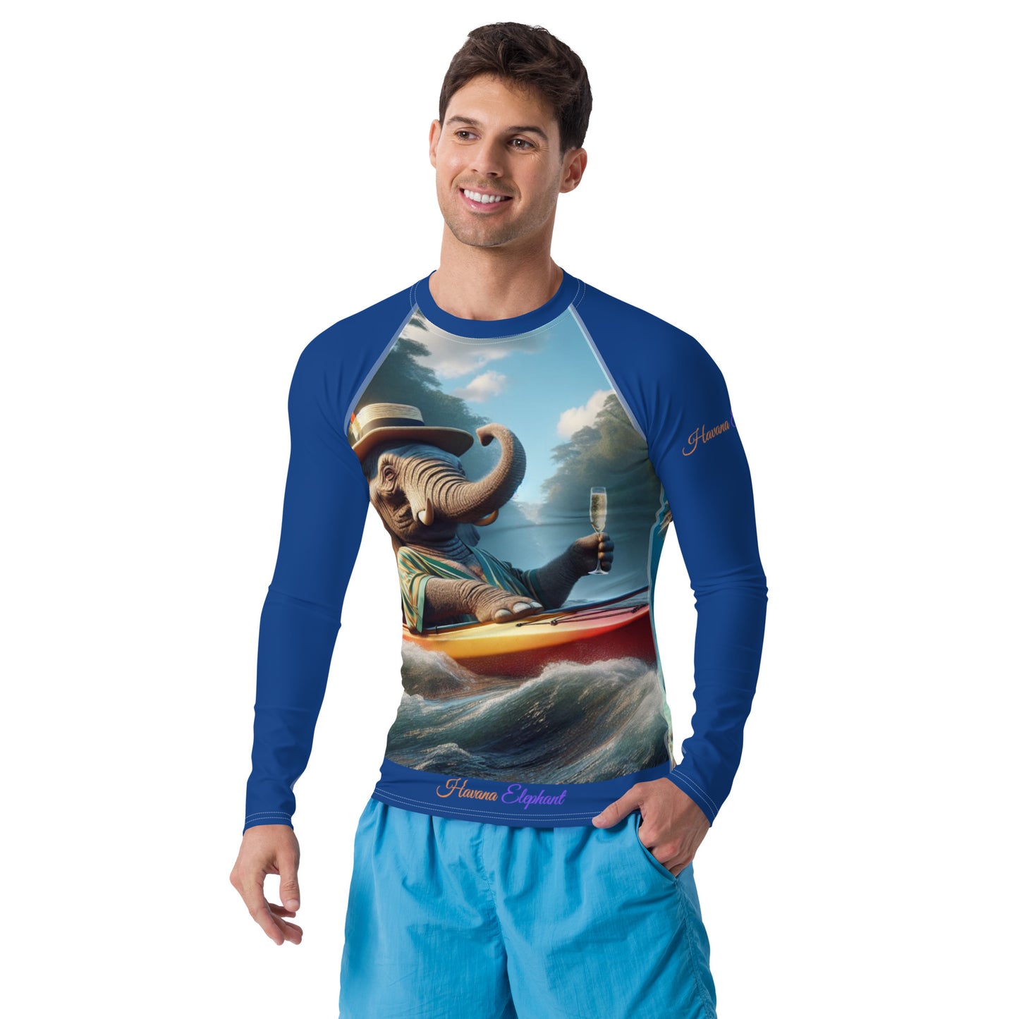 Men's Rash Guard  - Havana Elephant Style !