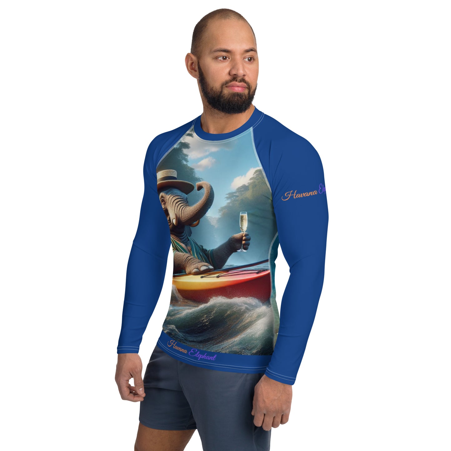 Men's Rash Guard  - Havana Elephant Style !