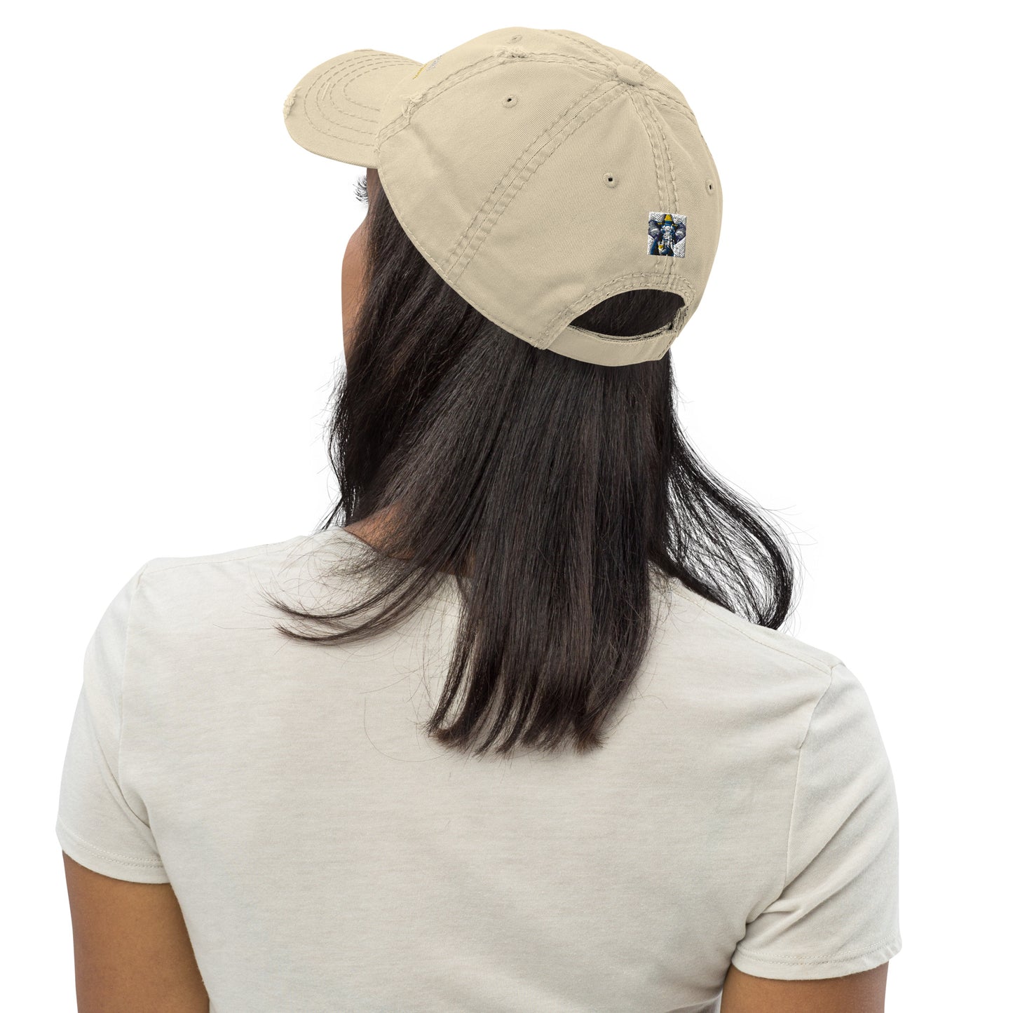 Distressed Dad Hat - Havana Elephant style