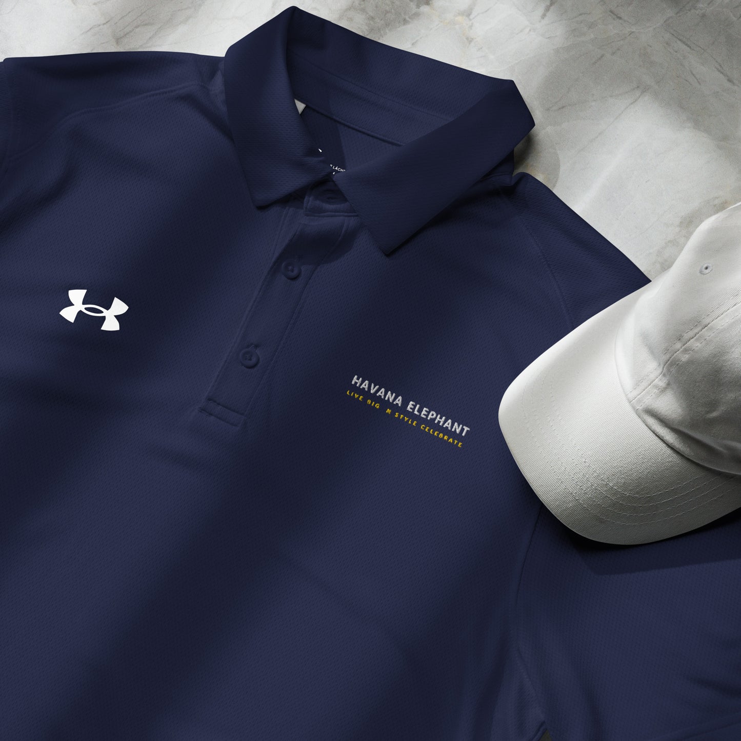 Premium Under Armour® men's polo -  Havana Elephant